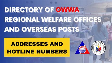 OWWA Regional Welfare Office XI Hotline .
